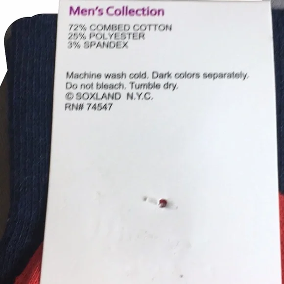 Davco Anchor Crew Socks, Blue, Red - Picture 5 of 6